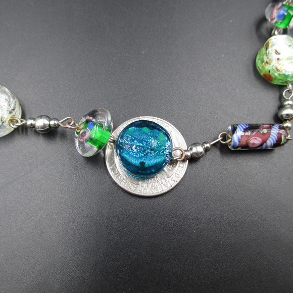 Vintage Colorful Glass Long Necklace - Picture 4 of 6